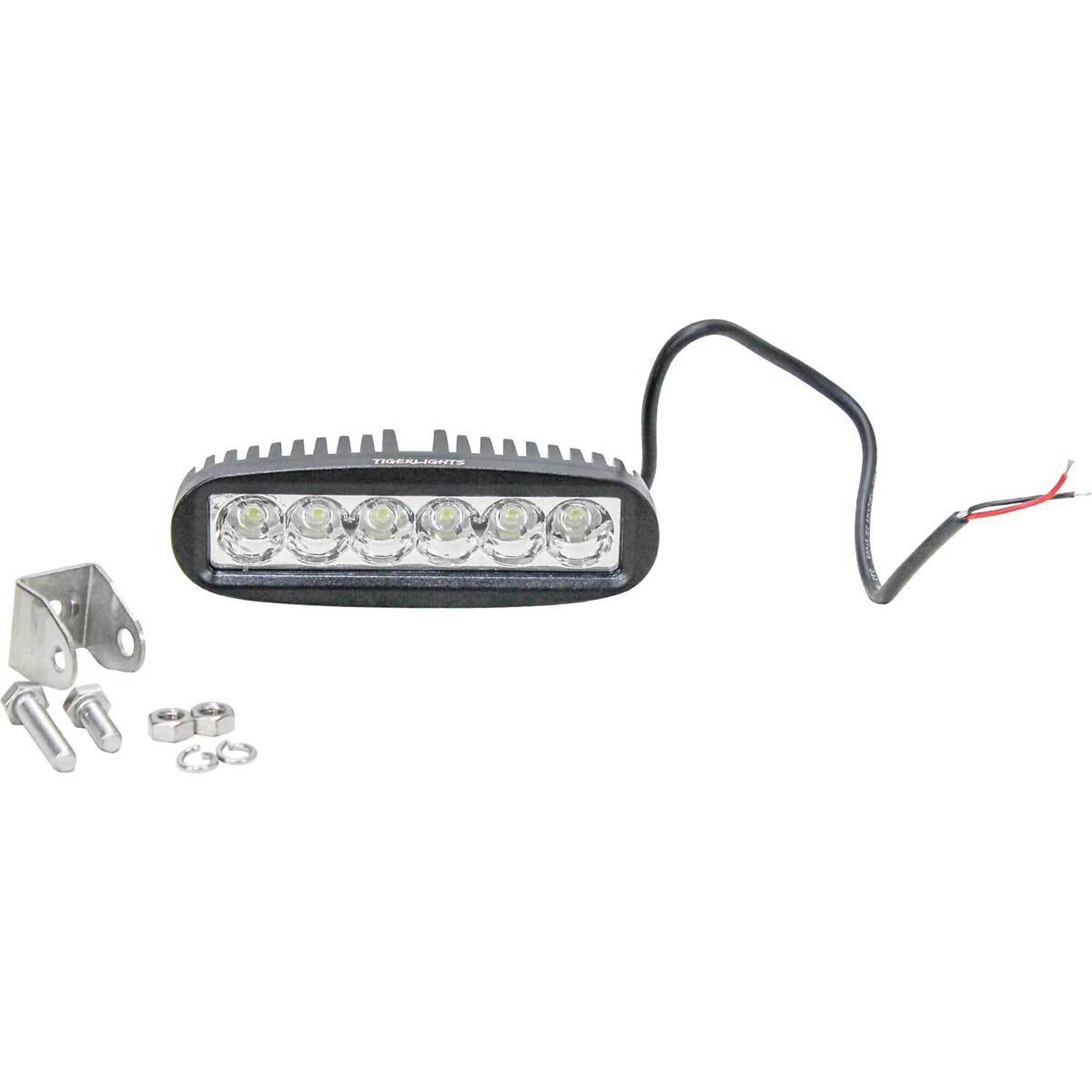 Tiger Lights Rectangular LED Spot Light - 6.25in. x 1.75in., 18 Watts, 1300 Lumens, Polycarbonate Lens, Model# TL118S